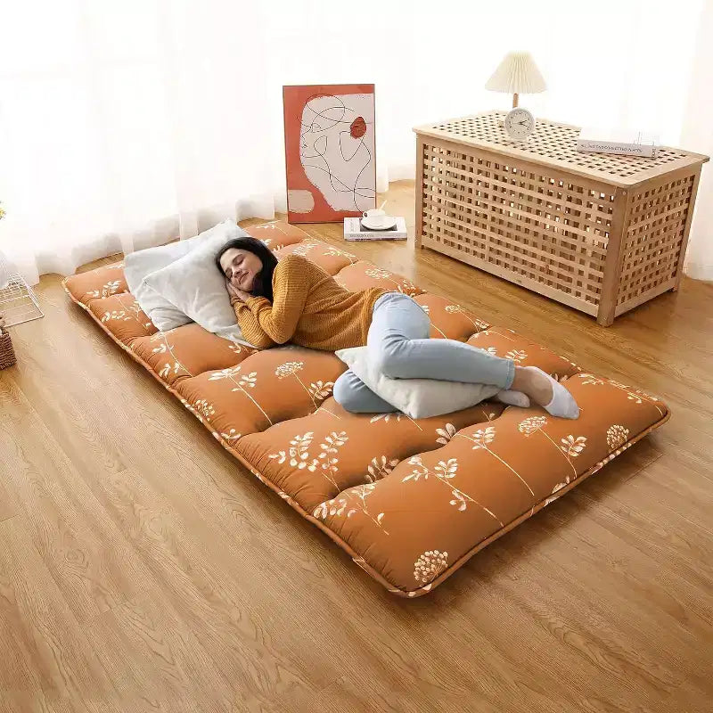 Japanese Futon Mattress, Futon Floor Mattress Japanese Style Floral Pattern Mattress for Floor, Tatami Mat, Sleeping Mattress Pad for Camping Travel