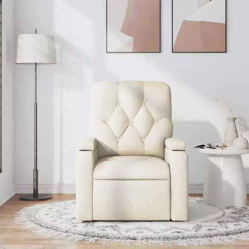vidaXL Massage Recliner Chair Light Gray Fabric