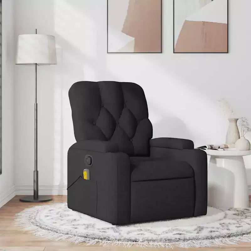 vidaXL Massage Recliner Chair Light Gray Fabric