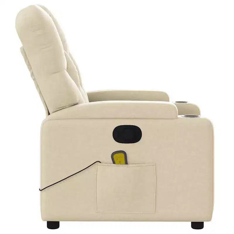 vidaXL Massage Recliner Chair Light Gray Fabric