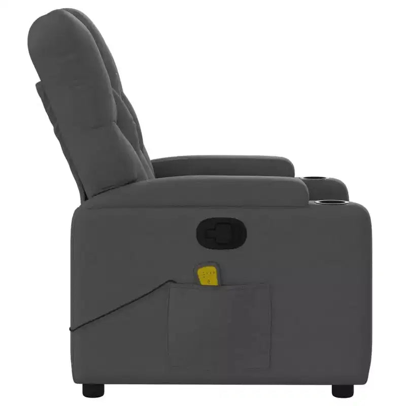vidaXL Massage Recliner Chair Light Gray Fabric