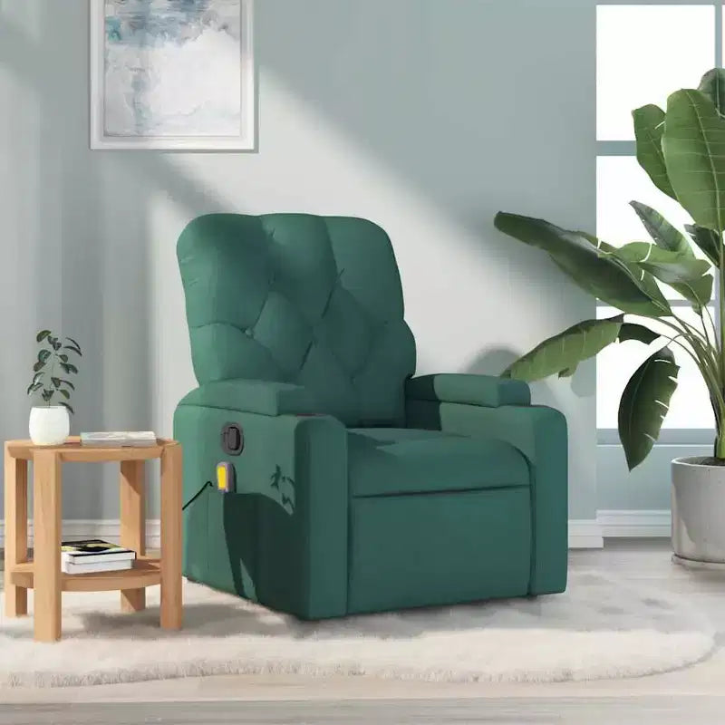 vidaXL Massage Recliner Chair Light Gray Fabric
