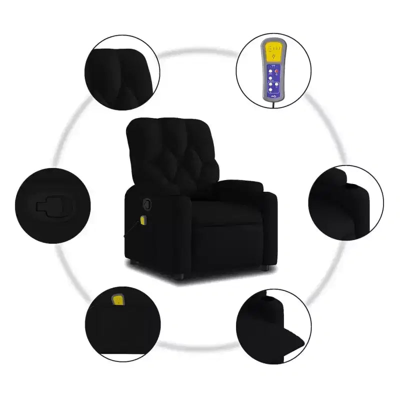 vidaXL Massage Recliner Chair Light Gray Fabric
