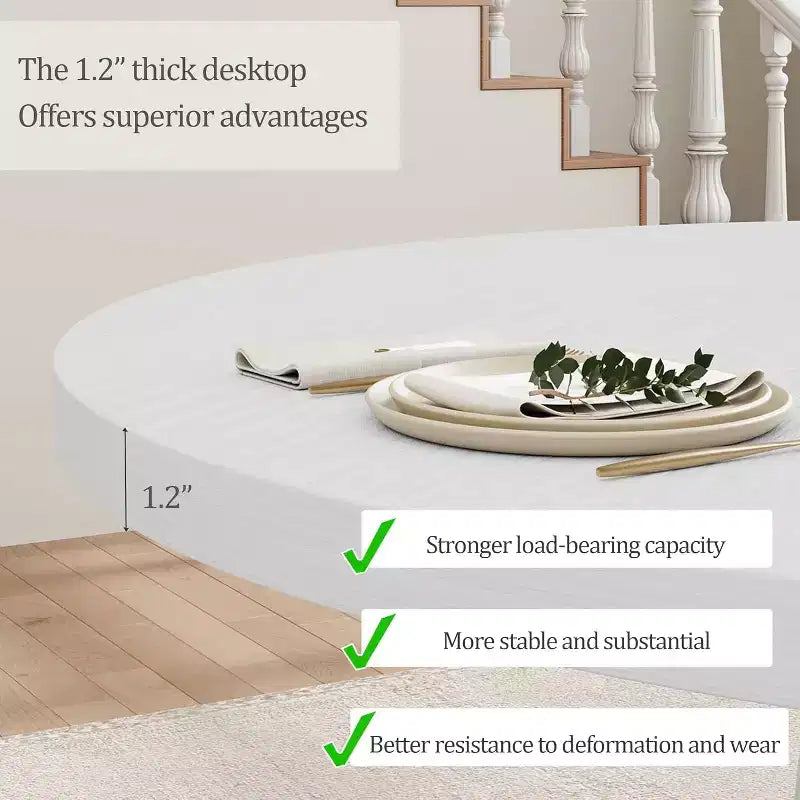 47 Inch Round Dining Table, Wood Kitchen Dining Room Table for 4-6, Circle Dinner Tables