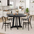 47 Inch Round Dining Table, Wood Kitchen Dining Room Table for 4-6, Circle Dinner Tables