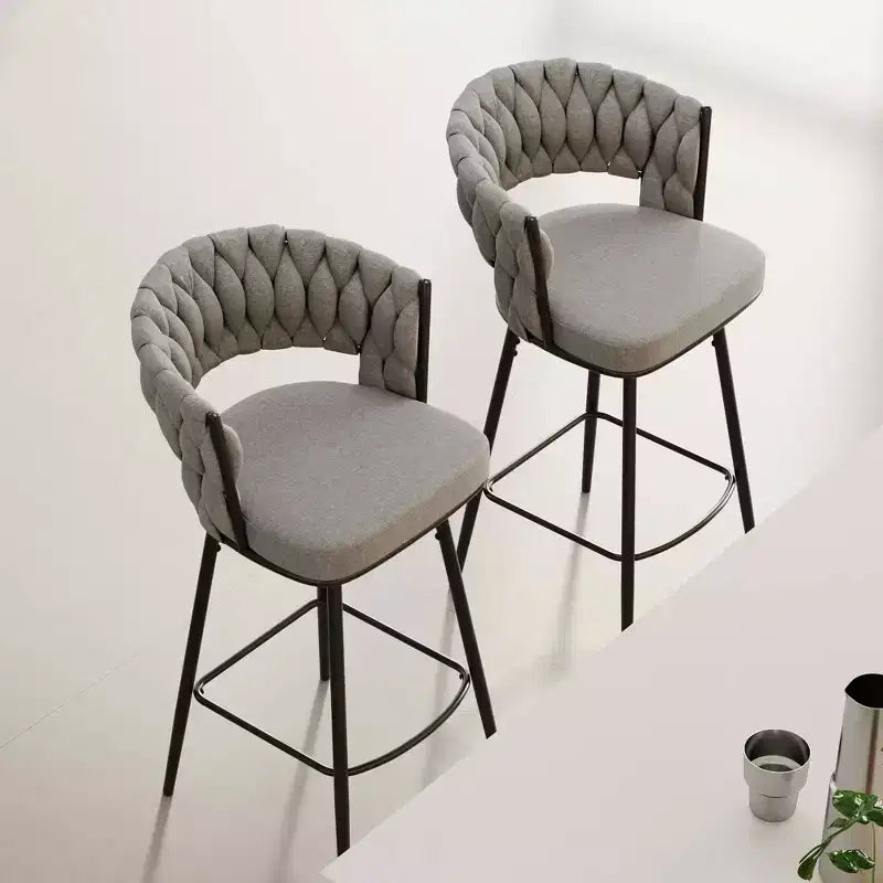 MAYEERTY Swivel Dining Chairs Set of 2 with Cushioned Backrest Counter Stool Metal Legs for Kitchen Office