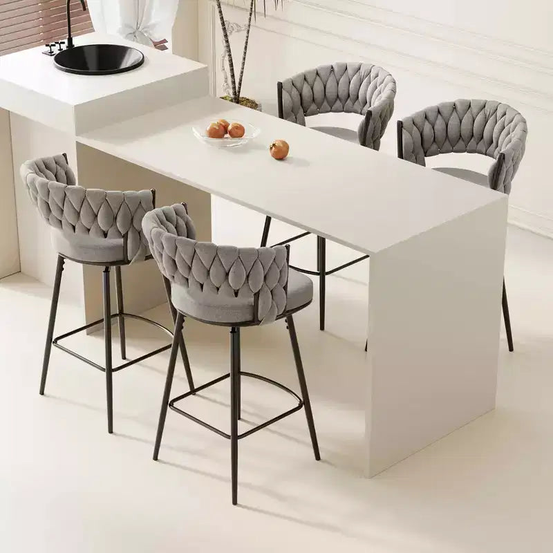 MAYEERTY Swivel Dining Chairs Set of 2 with Cushioned Backrest Counter Stool Metal Legs for Kitchen Office