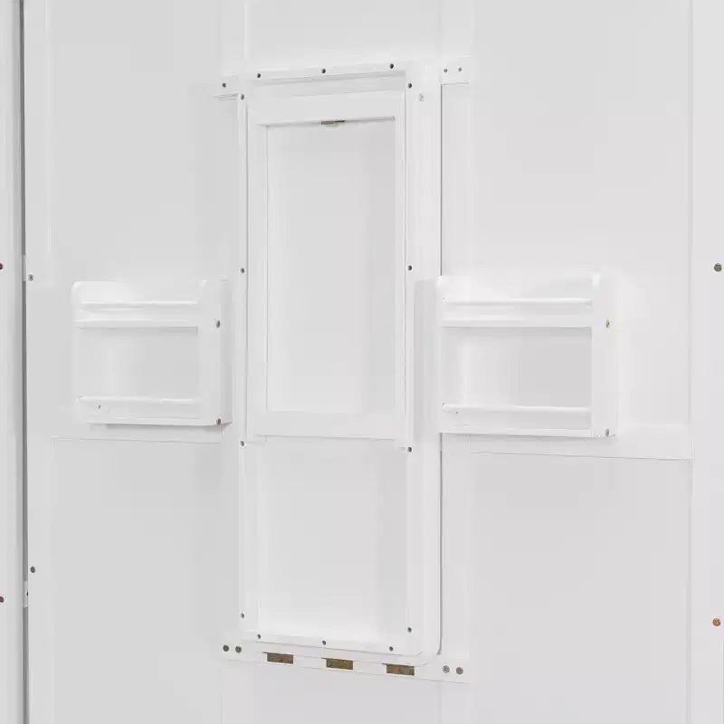 Rotating Queen Size Murphy Bed Space-Saving Wall Bed with Dual Side Shelves, Desk & Storage Racks - ModernLuxe