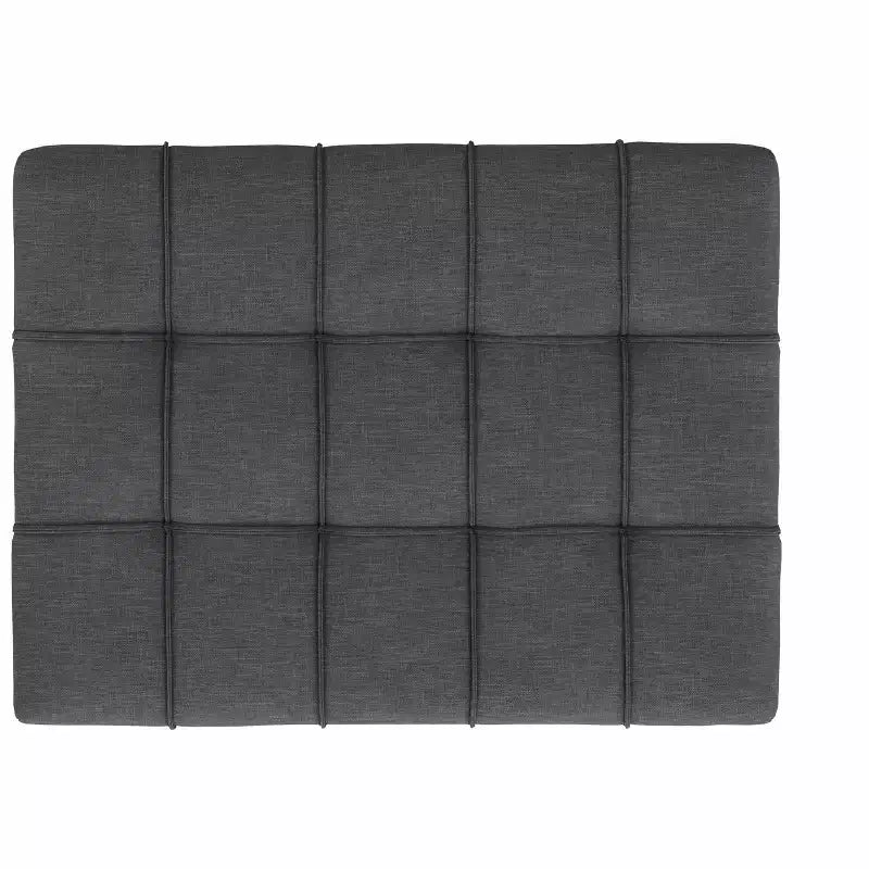 Tiana 34 inch Wide Contemporary Rectangle Storage Ottoman in Slate Grey Polyester Linen