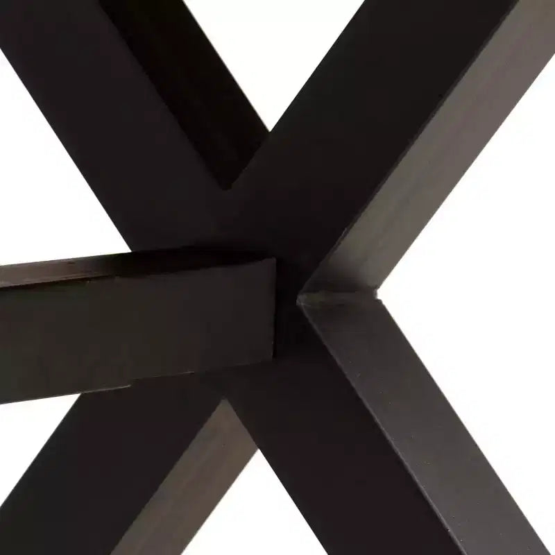 vidaXL Dining Table Natural Wood, Black - Black