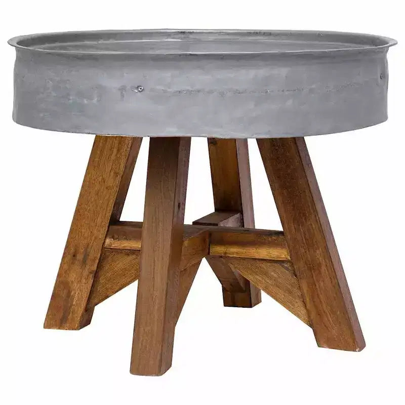 vidaXL Coffee Table Side Couch Table Mixed Recycled Wood 23.6x17.7 Silver - Silver