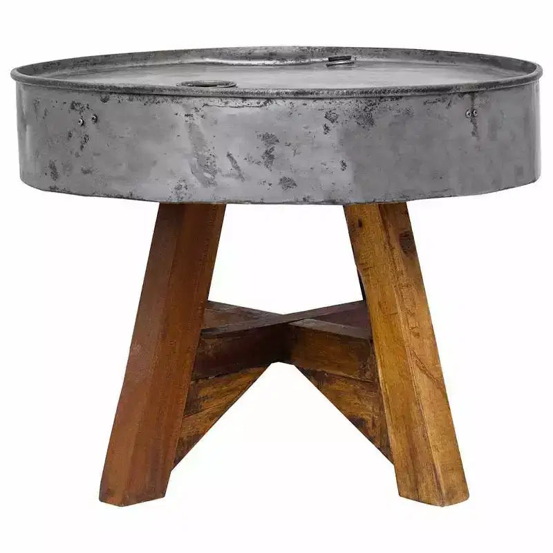 vidaXL Coffee Table Side Couch Table Mixed Recycled Wood 23.6x17.7 Silver - Silver