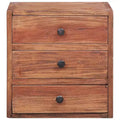 vidaXL Bedside Cabinet with 3 Drawers - Compact Solid Reclaimed Wood Nightstand Perfect for Bedroom Decor with Authentic Look and Rustic Charm