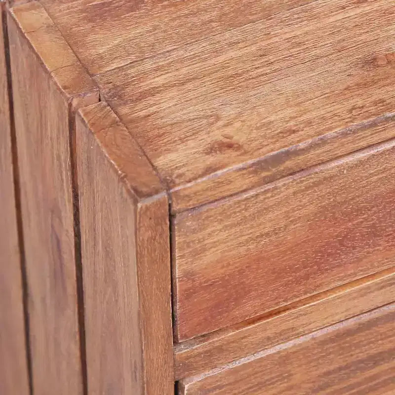 vidaXL Bedside Cabinet with 3 Drawers - Compact Solid Reclaimed Wood Nightstand Perfect for Bedroom Decor with Authentic Look and Rustic Charm