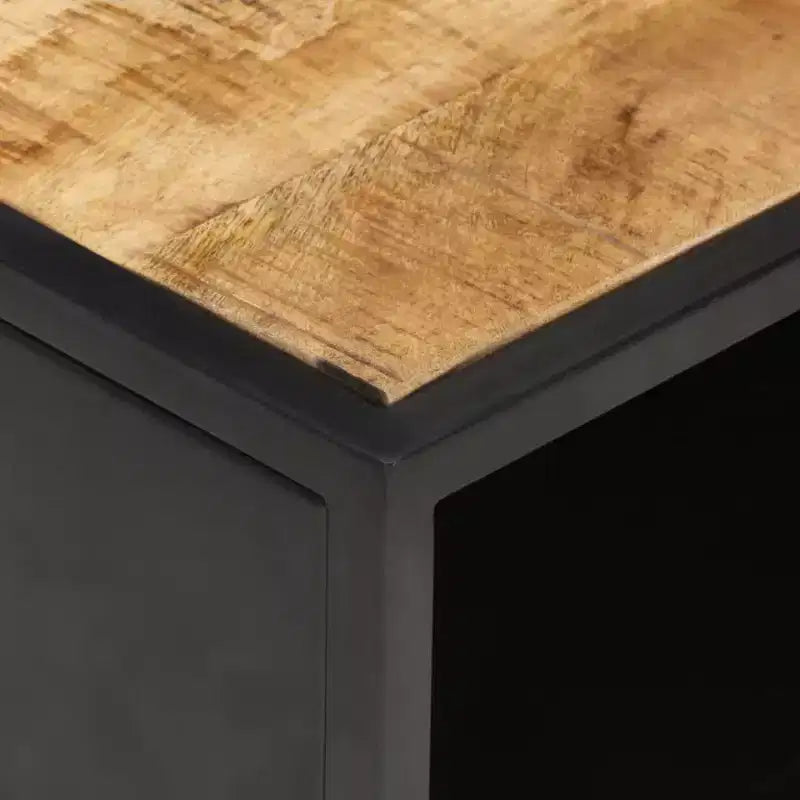 vidaXL Coffee Table with Carved Door 35.4x21.7x14.2 Rough Mango Wood