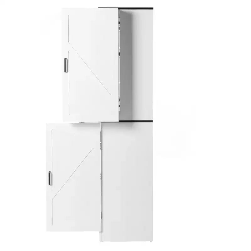 AEELLEEA 67.7 White Kitchen Pantry Cabinet: Magnetic Lock & Adjustable Shelves