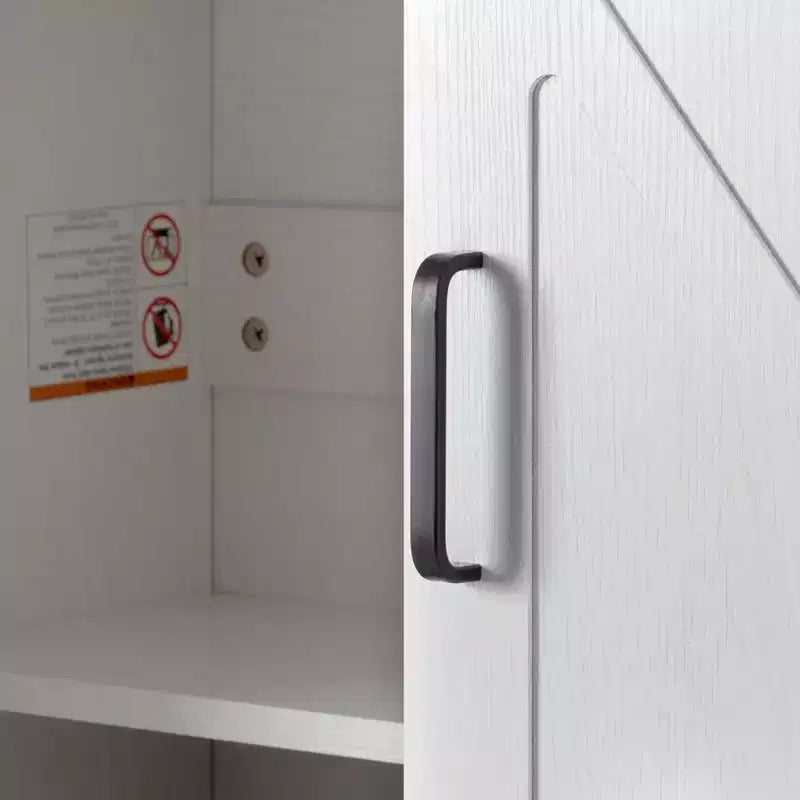AEELLEEA 67.7 White Kitchen Pantry Cabinet: Magnetic Lock & Adjustable Shelves