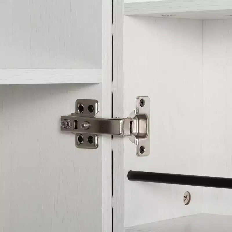 AEELLEEA 67.7 White Kitchen Pantry Cabinet: Magnetic Lock & Adjustable Shelves
