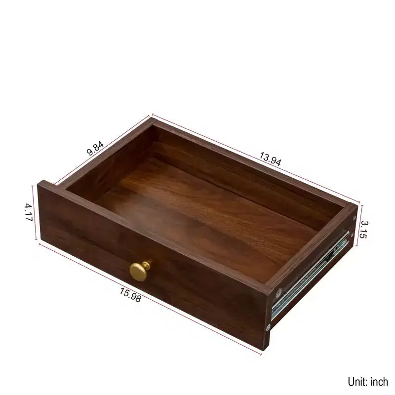 Desk Cabinet, Fold-Out Convertible Writing Table With Open Storage Shelves, 1 Drawer And 2 Glass Doors, Multi-Functional Workstation Walnut