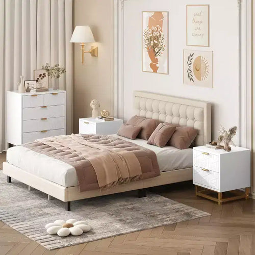 5 Drawers Dresser, Large Dresser for Bedroom, Chest of Drawers with Metal Base, Modern Dresser Chest Cabinet Organizer for Living Room, Hallway