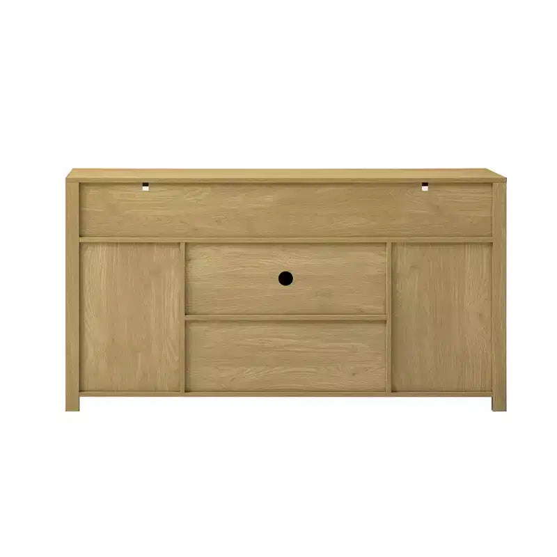 59.3in Sideboard with Sliding Barn Door & Mesh Panels, Farmhouse Buffet Table for Living Room Dining Room Hallway Balcony Kitchen Office
