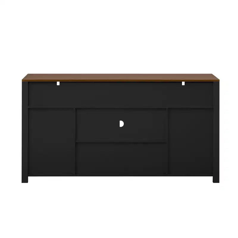 59.3in Sideboard with Sliding Barn Door & Mesh Panels, Farmhouse Buffet Table for Living Room Dining Room Hallway Balcony Kitchen Office