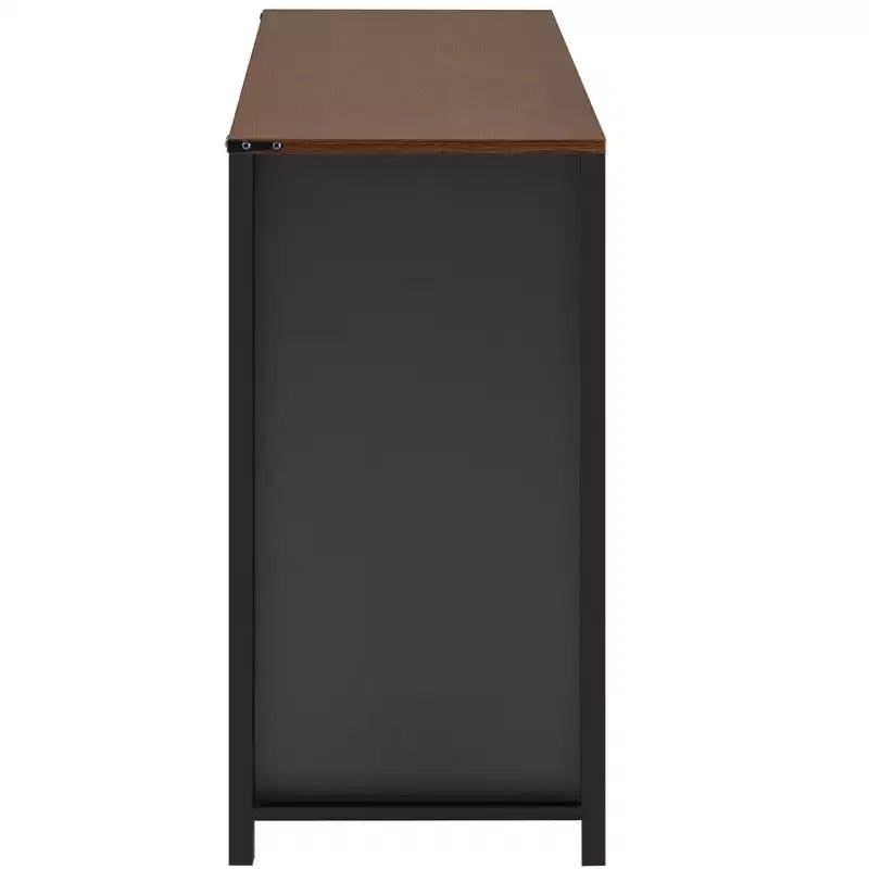 59.3in Sideboard with Sliding Barn Door & Mesh Panels, Farmhouse Buffet Table for Living Room Dining Room Hallway Balcony Kitchen Office