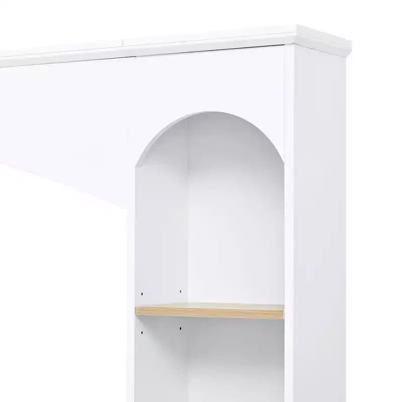 Entertainment Center Wall Unit with Bookshelves for TVs Up to 70, Large TV Stand TV Console Media Console with Adjustable Shelves, White -ModernLuxe