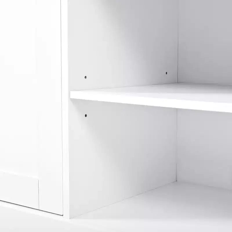 Entertainment Center Wall Unit with Bookshelves for TVs Up to 70, Large TV Stand TV Console Media Console with Adjustable Shelves, White -ModernLuxe