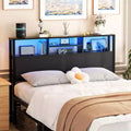 Besiost Headboard with Charging Station, Storage Head Board for Bedframe