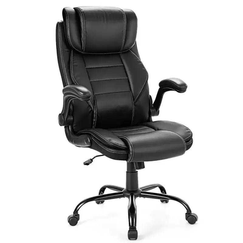 Ergonomic Office Chair, Reclining Executive Office Desk Chair with Adjustable Headrest and Pocket Spring Lumbar Support, Flip Up Armrests