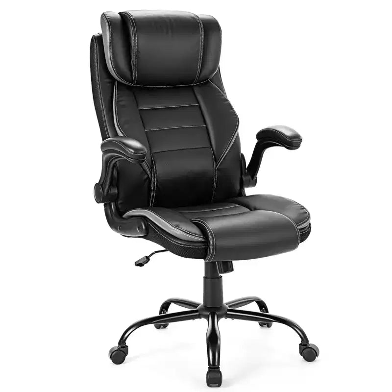 Ergonomic Office Chair, Reclining Executive Office Desk Chair with Adjustable Headrest and Pocket Spring Lumbar Support, Flip Up Armrests