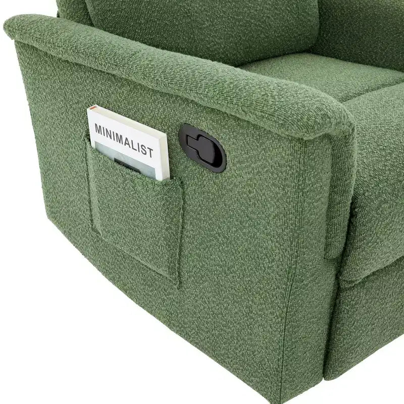 Christopher Knight Home Kal Modern Swivel Rocking Chenille Upholstered Recliner with 8-Point Massage and Adjustable Backrest