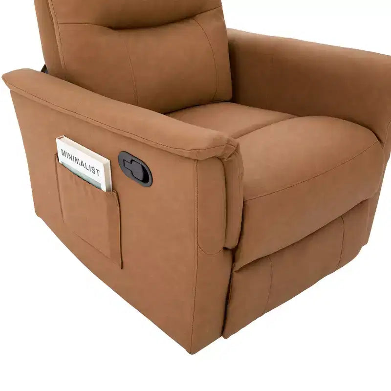 Christopher Knight Home Kal Modern Swivel Rocking Chenille Upholstered Recliner with 8-Point Massage and Adjustable Backrest