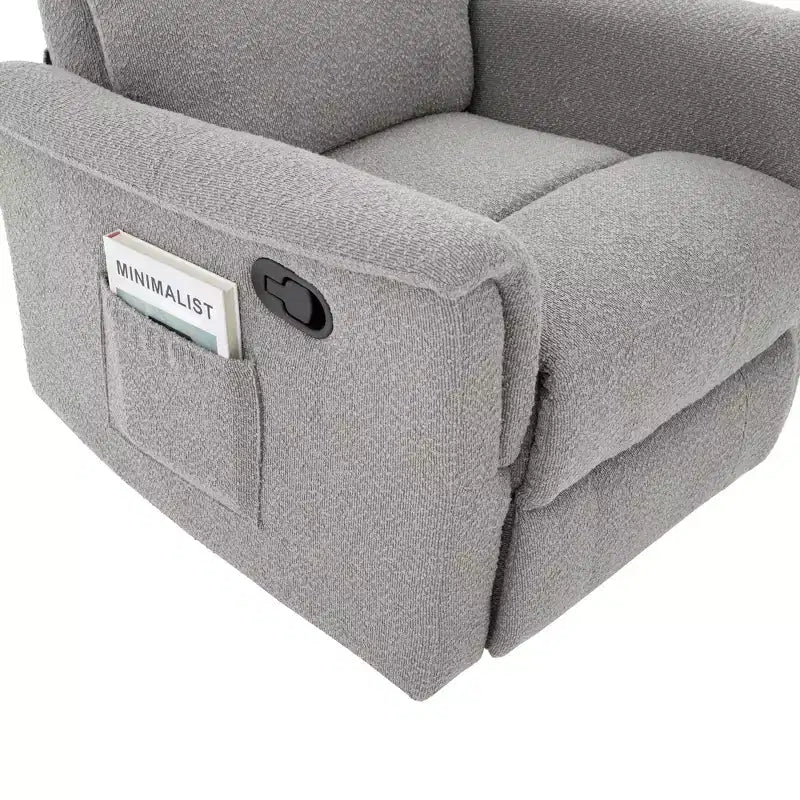 Christopher Knight Home Kal Modern Swivel Rocking Chenille Upholstered Recliner with 8-Point Massage and Adjustable Backrest