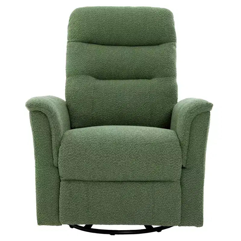 Christopher Knight Home Kal Modern Swivel Rocking Chenille Upholstered Recliner with 8-Point Massage and Adjustable Backrest