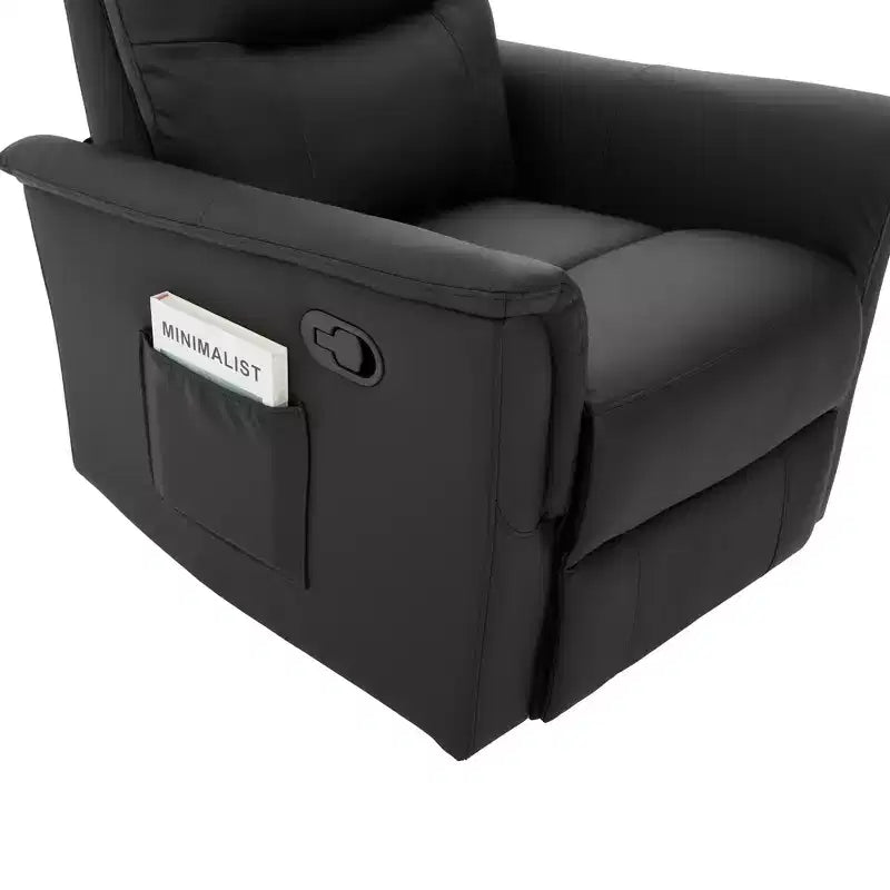 Christopher Knight Home Kal Modern Swivel Rocking Chenille Upholstered Recliner with 8-Point Massage and Adjustable Backrest