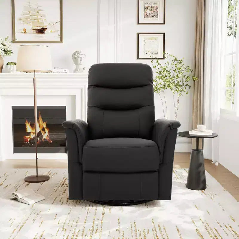 Christopher Knight Home Kal Modern Swivel Rocking Chenille Upholstered Recliner with 8-Point Massage and Adjustable Backrest