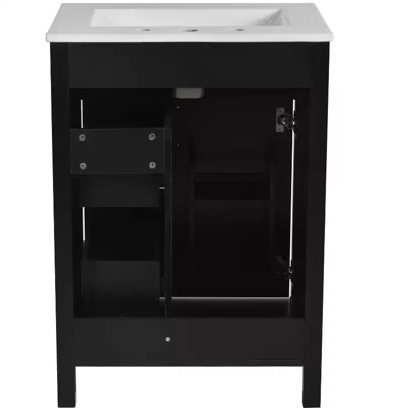 24 Small Bathroom Vanity Sink Combo with Drawers, Bathroom Floor Cabinet with Shelf and Soft Close Door