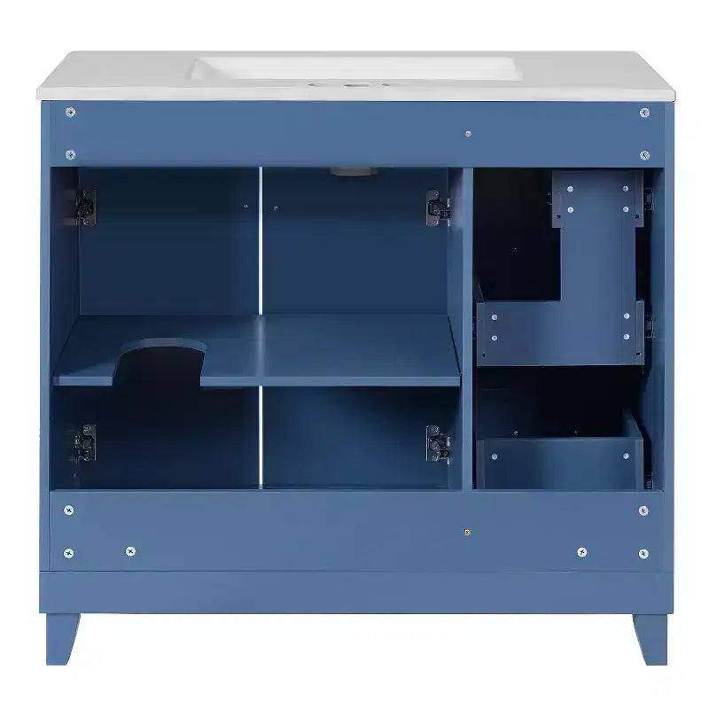 36 Bathroom Vanity Sink Combo with Drawers and Adjustable Shelves, Modern Storage Cabinet with Soft Close Doors