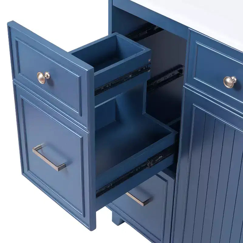 36 Bathroom Vanity Sink Combo with Drawers and Adjustable Shelves, Modern Storage Cabinet with Soft Close Doors