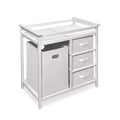 HomeStock Modern Baby Changing Table with 3 Storage Baskets & Laundry Hamper, Safety Rails, Mattress Pad, Nursery Organizer