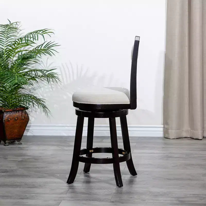 Tabouret de comptoir tournant moderne, Chaise de salle à manger sans dossier rembourrée, Tabouret de bar à dossier en X pour cuisine, restaurant, bureau, salon