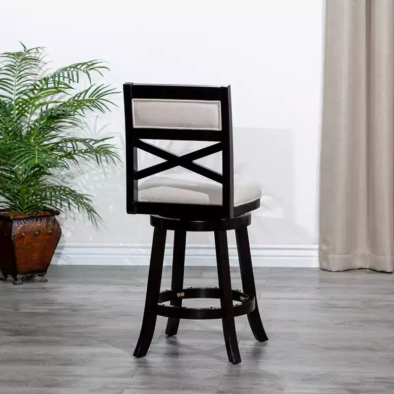 Tabouret de comptoir tournant moderne, Chaise de salle à manger sans dossier rembourrée, Tabouret de bar à dossier en X pour cuisine, restaurant, bureau, salon