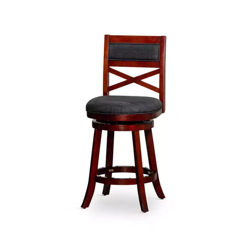 Tabouret de comptoir tournant moderne, Chaise de salle à manger sans dossier rembourrée, Tabouret de bar à dossier en X pour cuisine, restaurant, bureau, salon