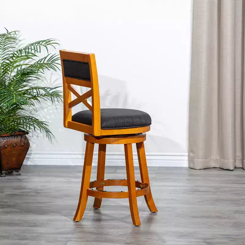 Tabouret de comptoir tournant moderne, Chaise de salle à manger sans dossier rembourrée, Tabouret de bar à dossier en X pour cuisine, restaurant, bureau, salon