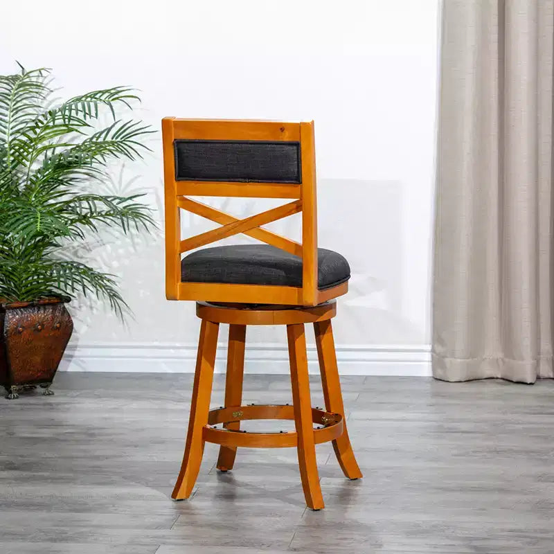 Tabouret de comptoir tournant moderne, Chaise de salle à manger sans dossier rembourrée, Tabouret de bar à dossier en X pour cuisine, restaurant, bureau, salon