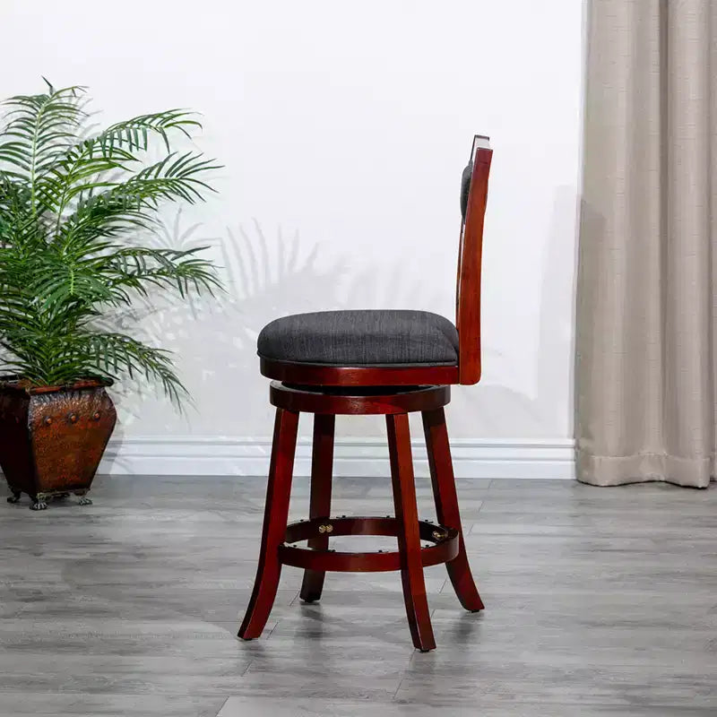 Tabouret de comptoir tournant moderne, Chaise de salle à manger sans dossier rembourrée, Tabouret de bar à dossier en X pour cuisine, restaurant, bureau, salon