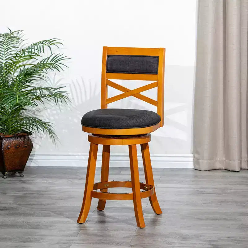 Tabouret de comptoir tournant moderne, Chaise de salle à manger sans dossier rembourrée, Tabouret de bar à dossier en X pour cuisine, restaurant, bureau, salon