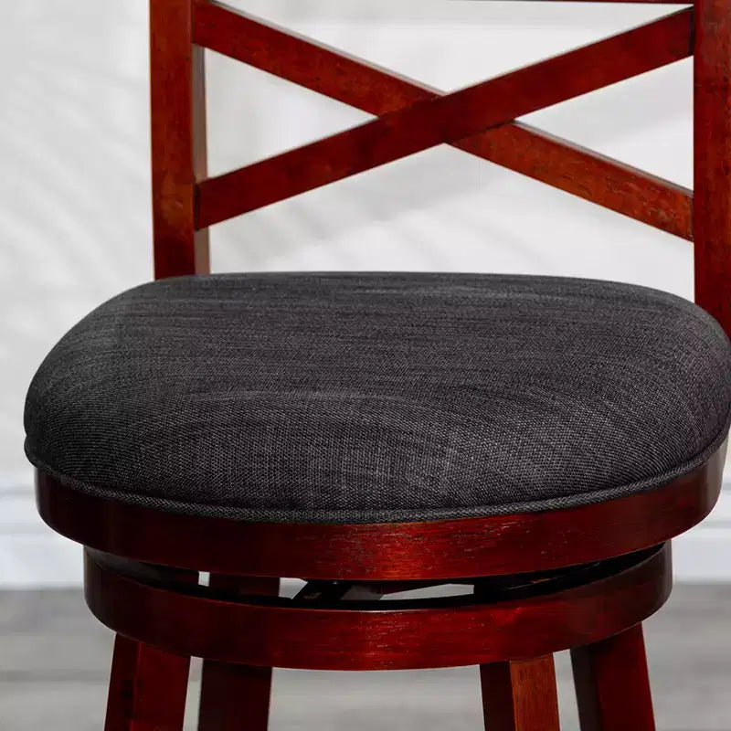 Tabouret de comptoir tournant moderne, Chaise de salle à manger sans dossier rembourrée, Tabouret de bar à dossier en X pour cuisine, restaurant, bureau, salon